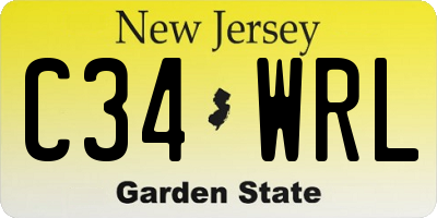 NJ license plate C34WRL