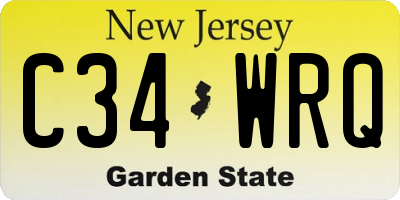 NJ license plate C34WRQ