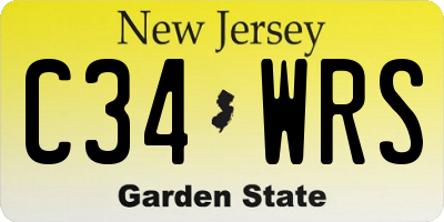 NJ license plate C34WRS