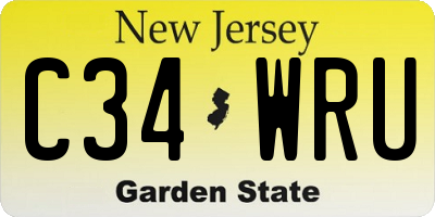 NJ license plate C34WRU