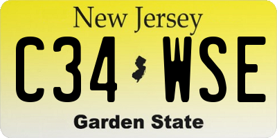 NJ license plate C34WSE