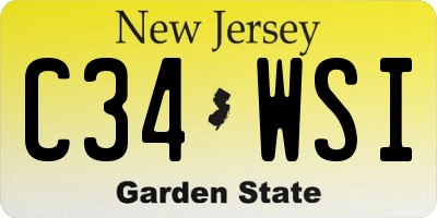 NJ license plate C34WSI
