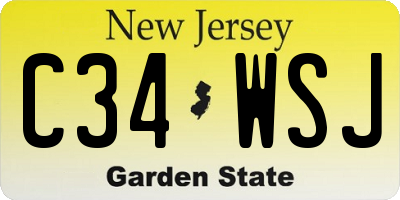 NJ license plate C34WSJ
