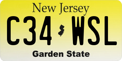 NJ license plate C34WSL