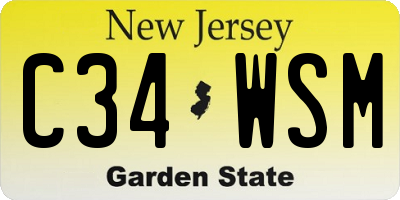 NJ license plate C34WSM