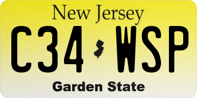 NJ license plate C34WSP