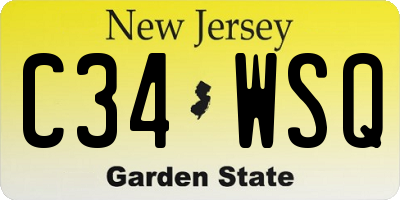NJ license plate C34WSQ