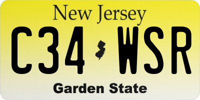 NJ license plate C34WSR