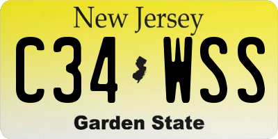 NJ license plate C34WSS