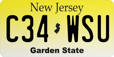 NJ license plate C34WSU