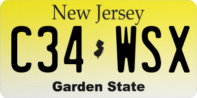 NJ license plate C34WSX
