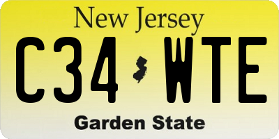NJ license plate C34WTE