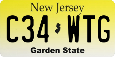 NJ license plate C34WTG