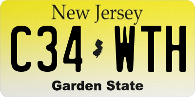 NJ license plate C34WTH