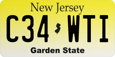 NJ license plate C34WTI