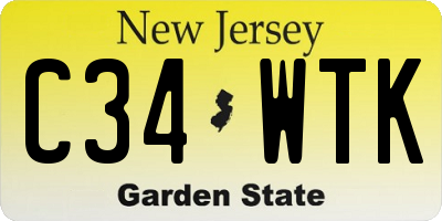 NJ license plate C34WTK