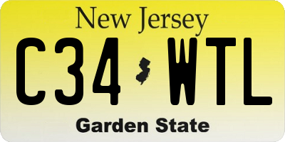 NJ license plate C34WTL