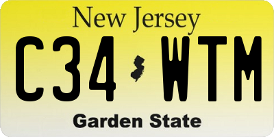NJ license plate C34WTM