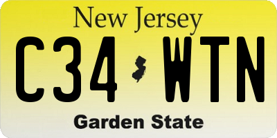 NJ license plate C34WTN