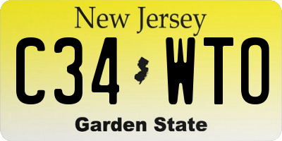 NJ license plate C34WTO