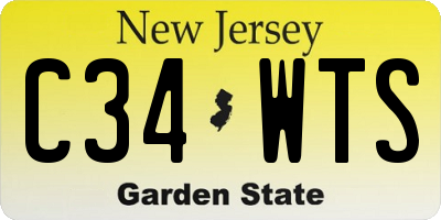 NJ license plate C34WTS
