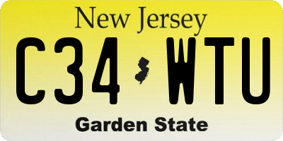 NJ license plate C34WTU