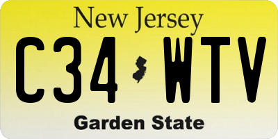 NJ license plate C34WTV