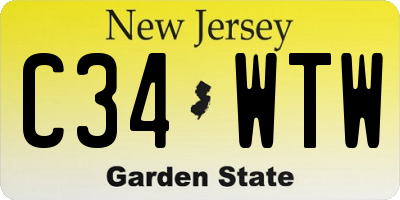 NJ license plate C34WTW