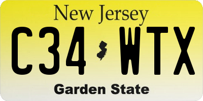 NJ license plate C34WTX
