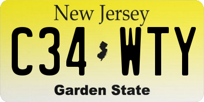 NJ license plate C34WTY