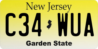 NJ license plate C34WUA