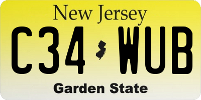 NJ license plate C34WUB