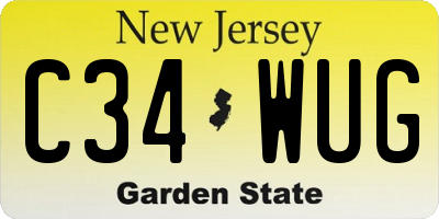 NJ license plate C34WUG