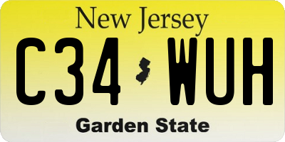 NJ license plate C34WUH