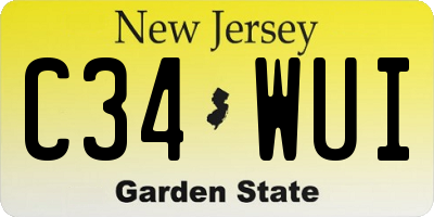 NJ license plate C34WUI