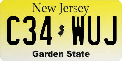 NJ license plate C34WUJ