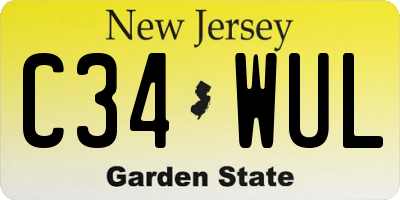 NJ license plate C34WUL