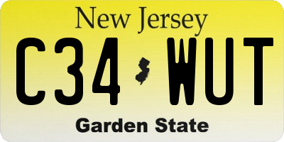 NJ license plate C34WUT