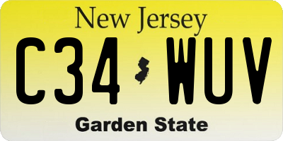 NJ license plate C34WUV