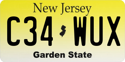 NJ license plate C34WUX
