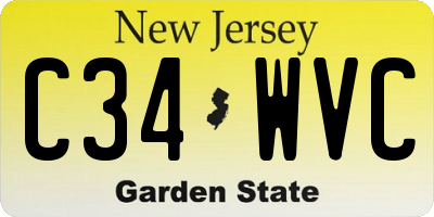 NJ license plate C34WVC