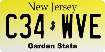 NJ license plate C34WVE