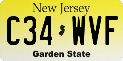 NJ license plate C34WVF