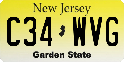 NJ license plate C34WVG