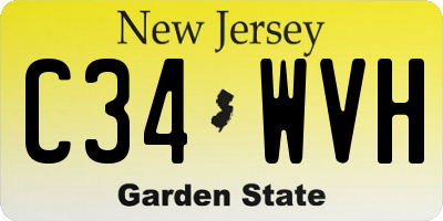 NJ license plate C34WVH