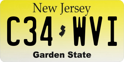NJ license plate C34WVI