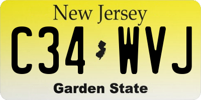 NJ license plate C34WVJ