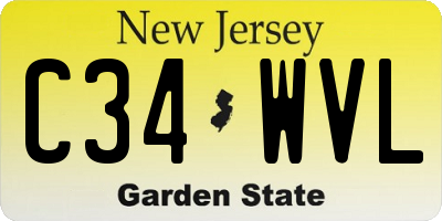 NJ license plate C34WVL