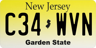 NJ license plate C34WVN