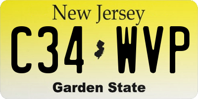 NJ license plate C34WVP